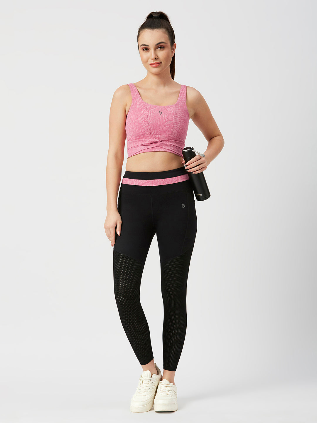 Level Up Pink Longline Sports Bra