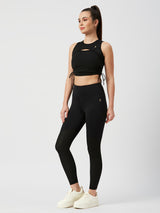 Black Mesh Rouched Set