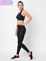 Black Marble High Waist Leggings BODD ACTIVE