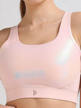 Challenge Accepted Peach Holo Sports Bra