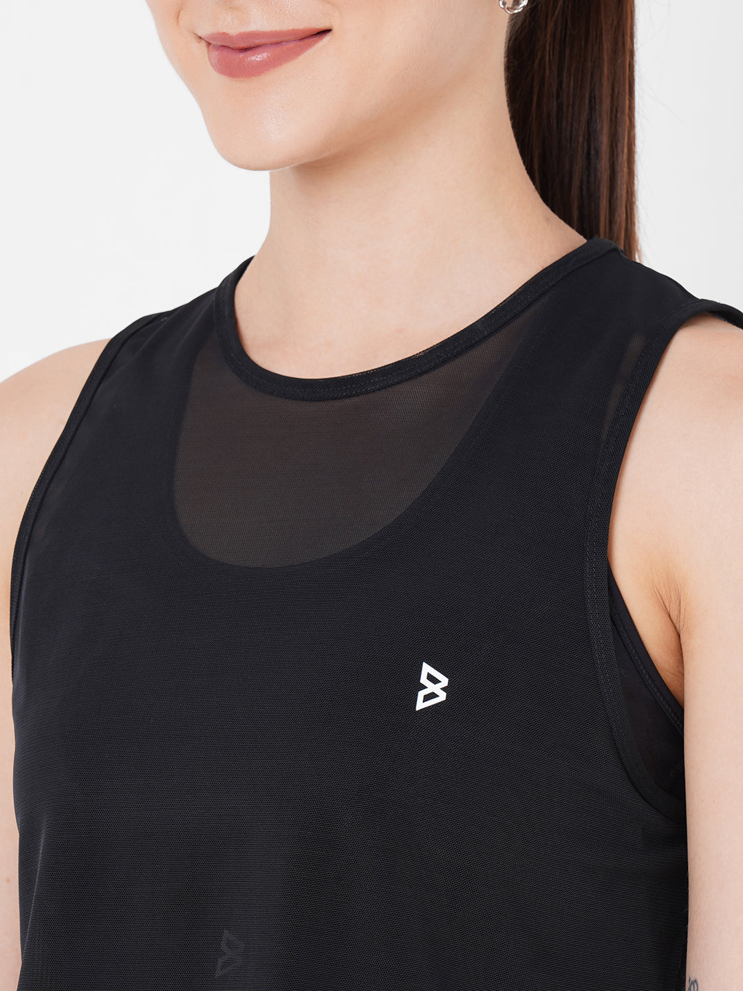 Black Sheer Overlapping Tank boddactive.com