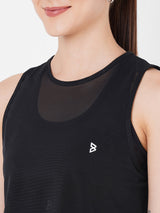 Black Sheer Overlapping Tank boddactive.com