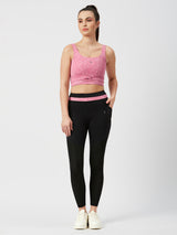 Level Up Pink Longline Sports Bra