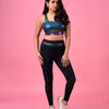 Tanya's One Step Ahead Black Holo Leggings BODD ACTIVE